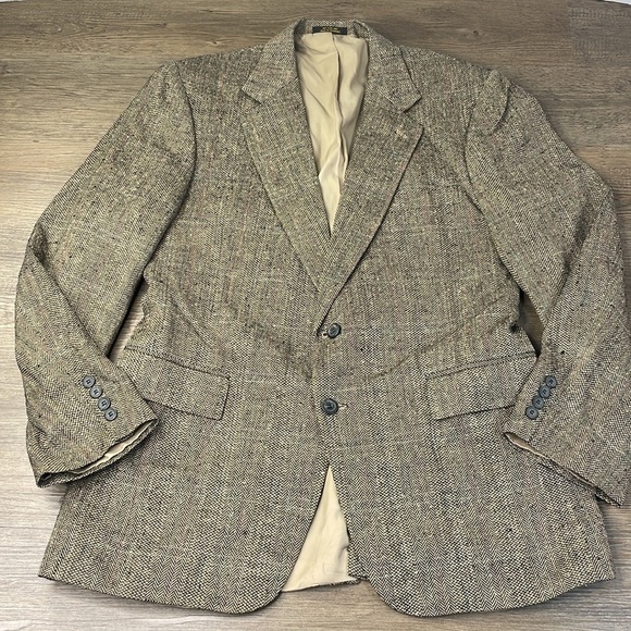 Vintage Foreman & Clark Men’s Tweed Brown Sport Coat, Suit Jacket, size 42R - Picture 1 of 10